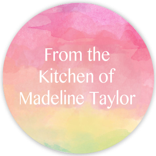 Rainbow Watercolor Kitchen Round Stickers